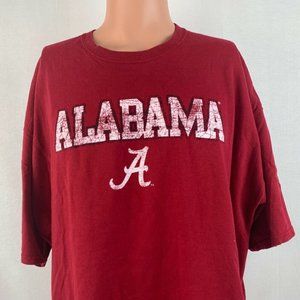 Alabama Crimson Tide Double Sided Retro T Shirt NCAA College Red Size 2XL